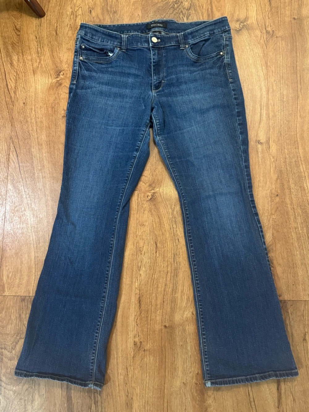 White House Black Market Women’s Size 14 S Short Dark Blue Denim Boot Cut Jeans